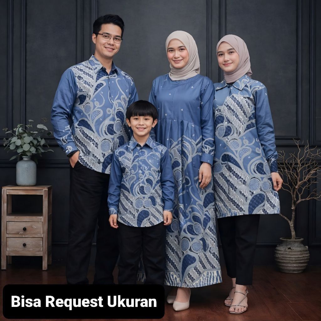 BAJU SERAGAM BATIK COUPLE GAMIS PASANGAN SARIMBIT KELUARGA CUSTOM ANAK BALITA REMAJA CEWEK COWOK / A