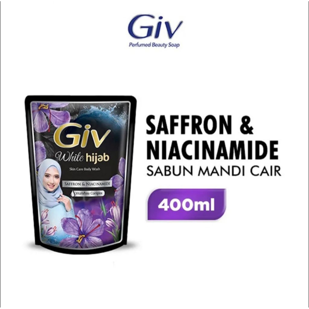 Giv white hijab saffron & niacianamade sabun cair 400 ml