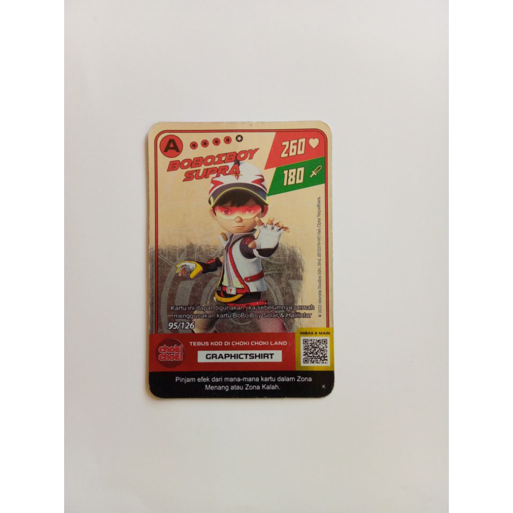 Kartu Boboiboy Supra – Choki Choki | Original Card