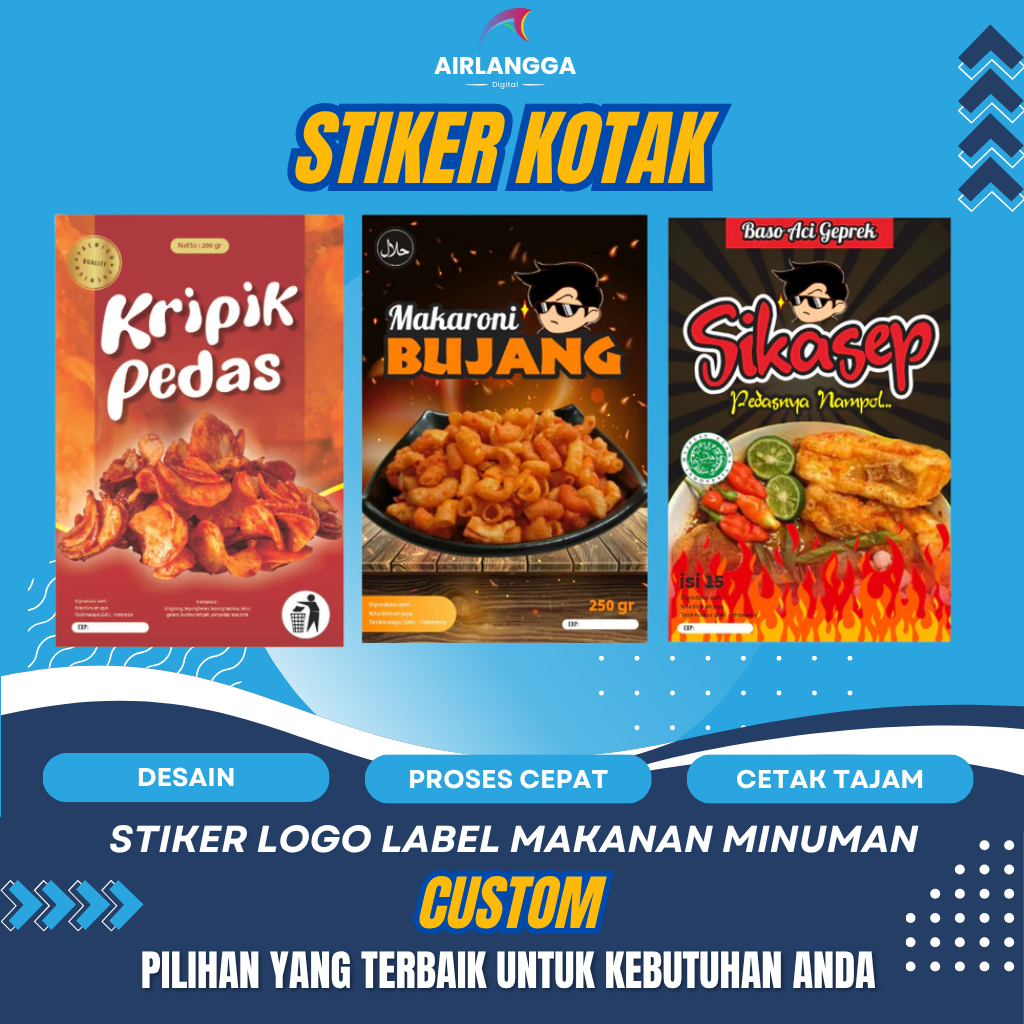 Stiker Label Kemasan Stiker Jajanan Stiker Snack Stiker Pouch Stiker Makanan
