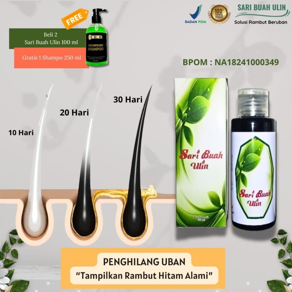 SARI ULIN - Original Obat Uban Permanen Alami Tanpa Semir Minyak Penghitam Rambut Halal Ampuh