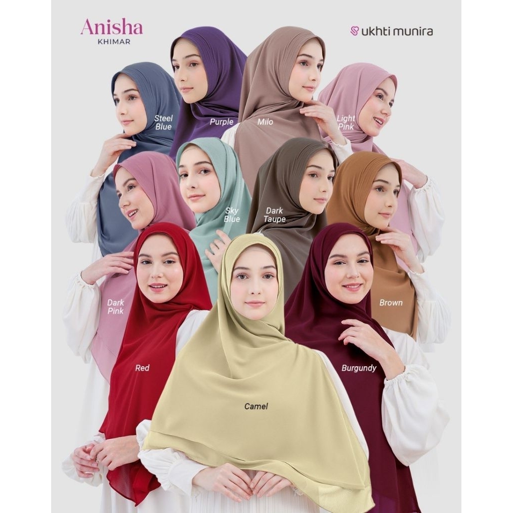 Khimar ANISHA | Hijab Ceruty Premium Dobel Layer by UKHTI MUNIRA [ORIGINAL]
