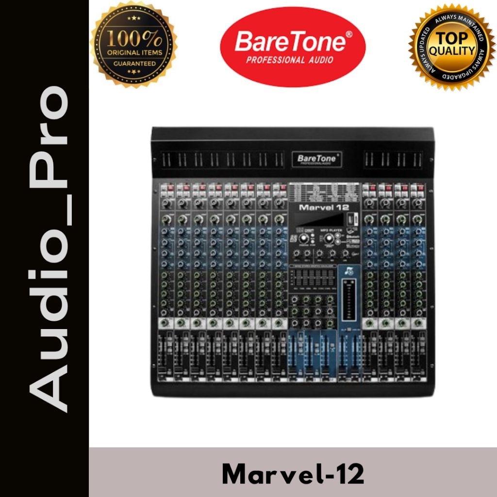 BARETONE AUDIO PROFESSIONAL AUDIO MIXER 12 CHANNEL | MARVEL 12