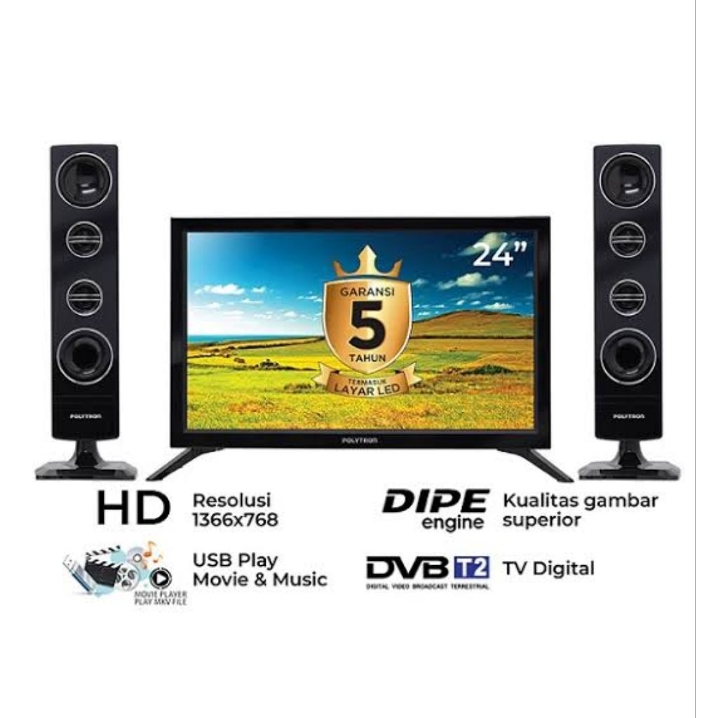 TV LED POLITRON 24TV1855 + SPEAKER (24")