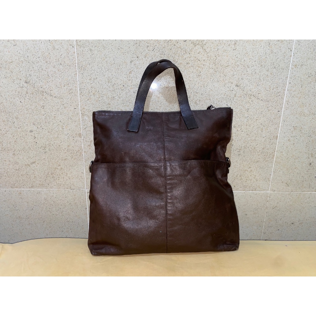 tas tote bag brand Coach full kulit leather brown coklat preloved