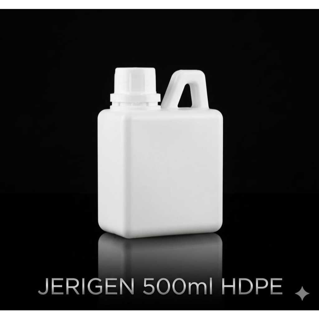 Jerigen 500ml HDPE Natural - Tahan Lama, Food Grade, Warna Putih isi 12pcs FREE BUBBLE WRAP