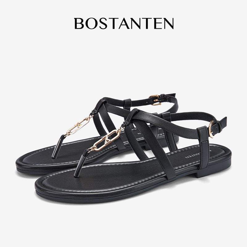 BOSTANTEN Golden Chain Jepit Sandal Wanita