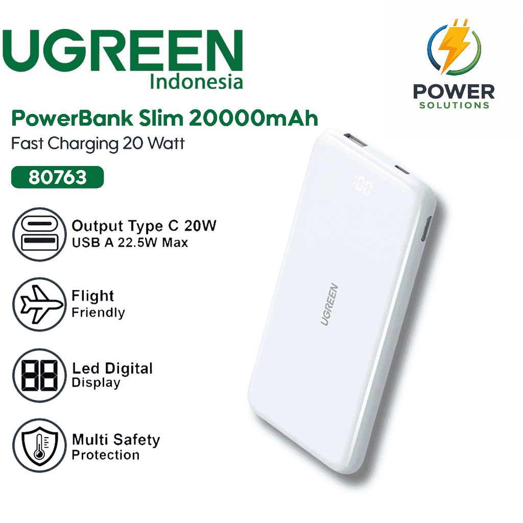 UGREEN 20000mAh 20W Fast Charge Power Bank with CCC certificate 80763 - PowerBank UGREEN 20.000mAh 2