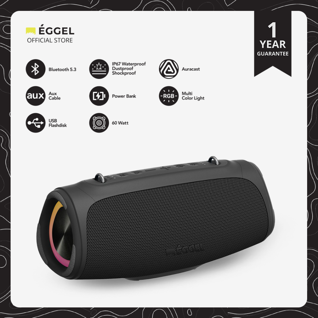 Eggel Terra 3 Max Waterproof Bluetooth Speaker with RGB Lights