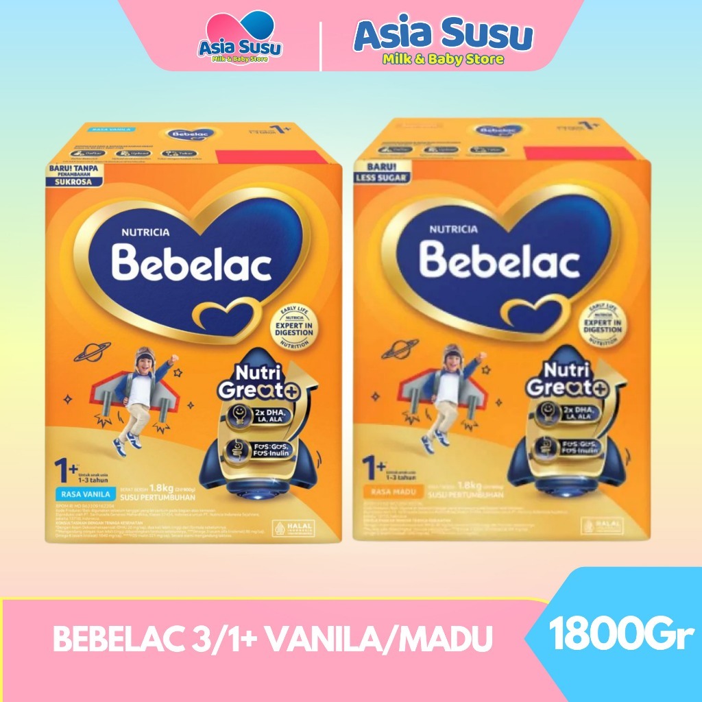 Bebelac 3 / Bebelac 1+ 1800gr - Susu Pertumbuhan Bubuk Vanila Madu (1-3 TAHUN)
