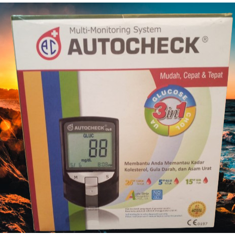 Autocheck 3in1 Original Alat Tes Gula Darah Kolesterol Asam Urat - Alat Cek Kesehatan Digital Lengka