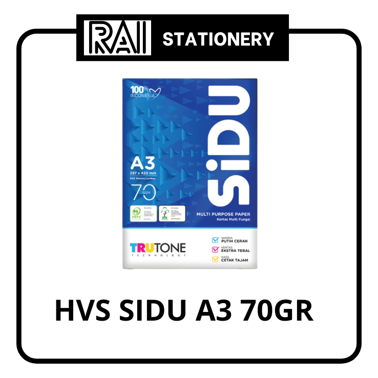 Kertas HVS A3 70 Gram SIDU ( 1 GRAM)