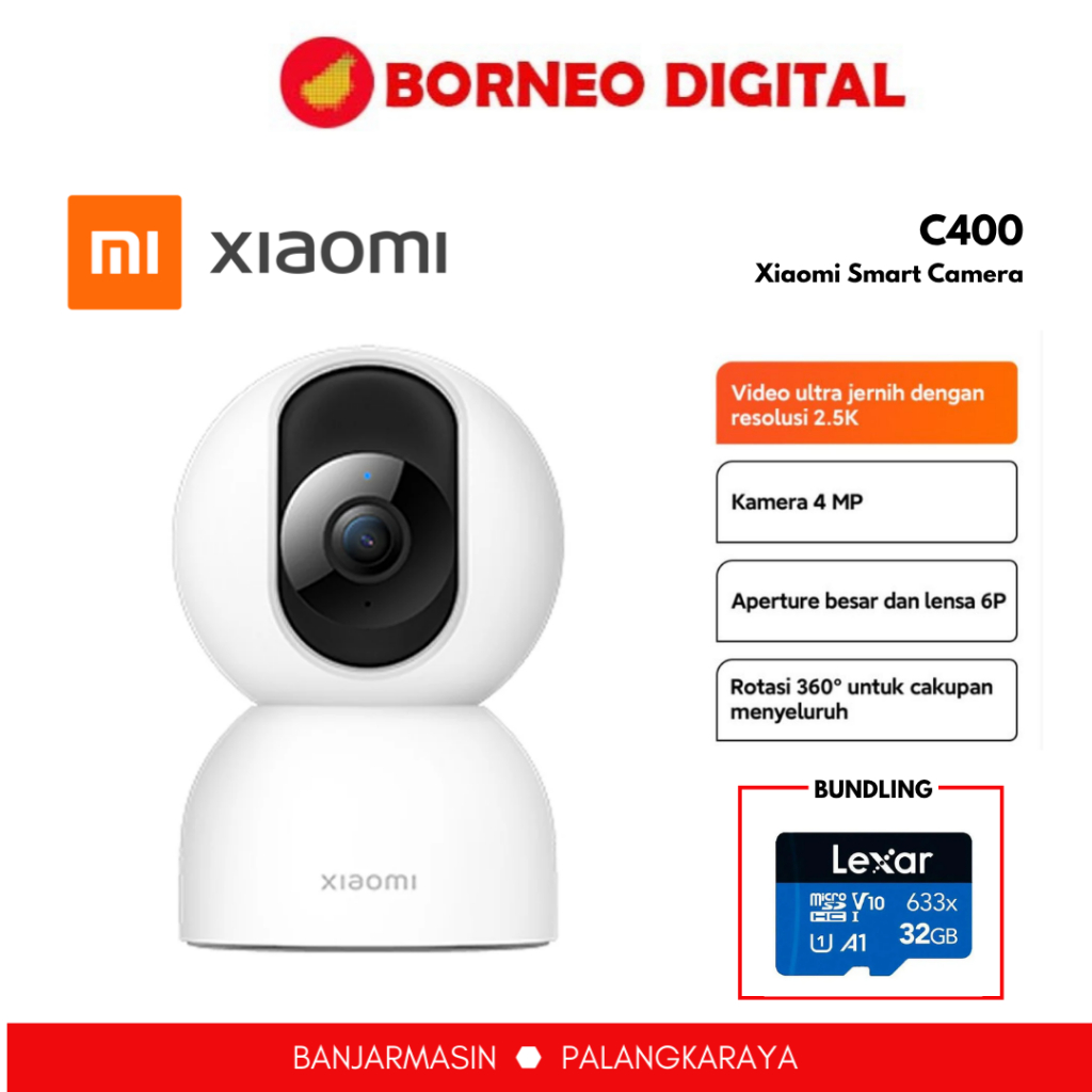 Xiaomi CCTV C400 Smart Camera IP CAM Mi Kamera CCTV 4MP 2.5K 360° Smart IP Camera CCTV