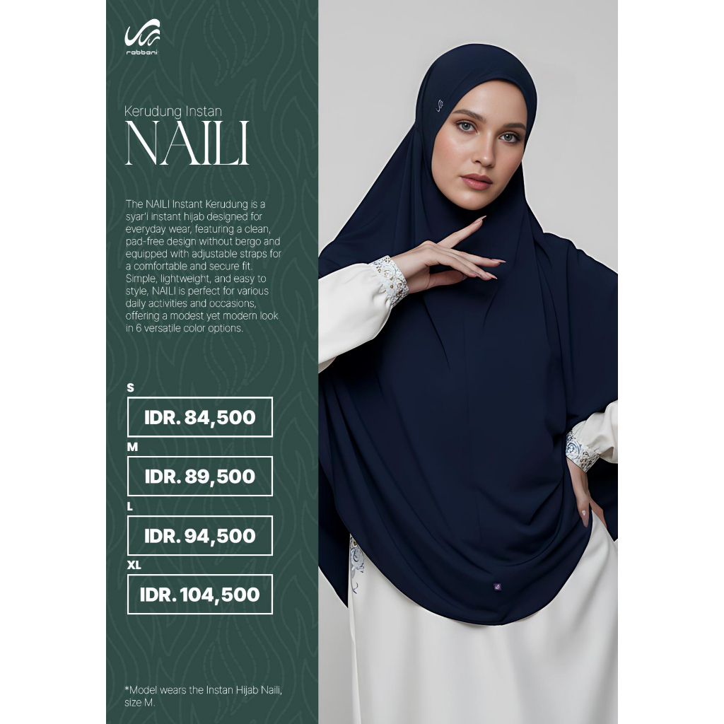 Kerudung Instan Naili | Kerudung Instan | Kerudung Rabbani | Kerudung Instan Rabbani [Ori Rabbani]