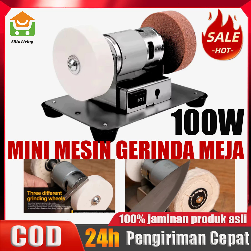 Mini Mesin Gerinda Duduk Stand Holder Mini Grinda Meja Penggerindaan Kasar dan Halus dengan Mata Gur