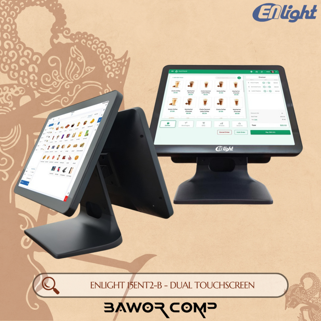 ENLIGHT 15ENT2-B 15" Inch Dual Touchscreen Monitor Cocok Untuk POS System & Kasir