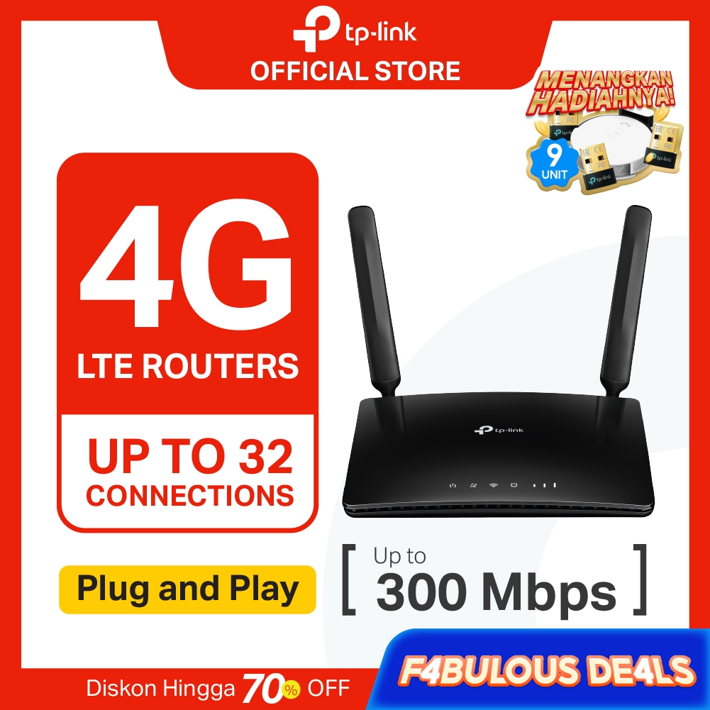 TP-Link TL-MR6400 | 4G LTE Router | 300 Mbps Wireless N Modem | Sim Card | All Operator | 4 Port LAN
