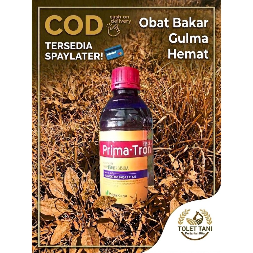 PROMO Racun Rumput Super Murah PRIMA TRON Herbisida Kontak Reaksi Cepat, Gulma Kering Seketika Bayar