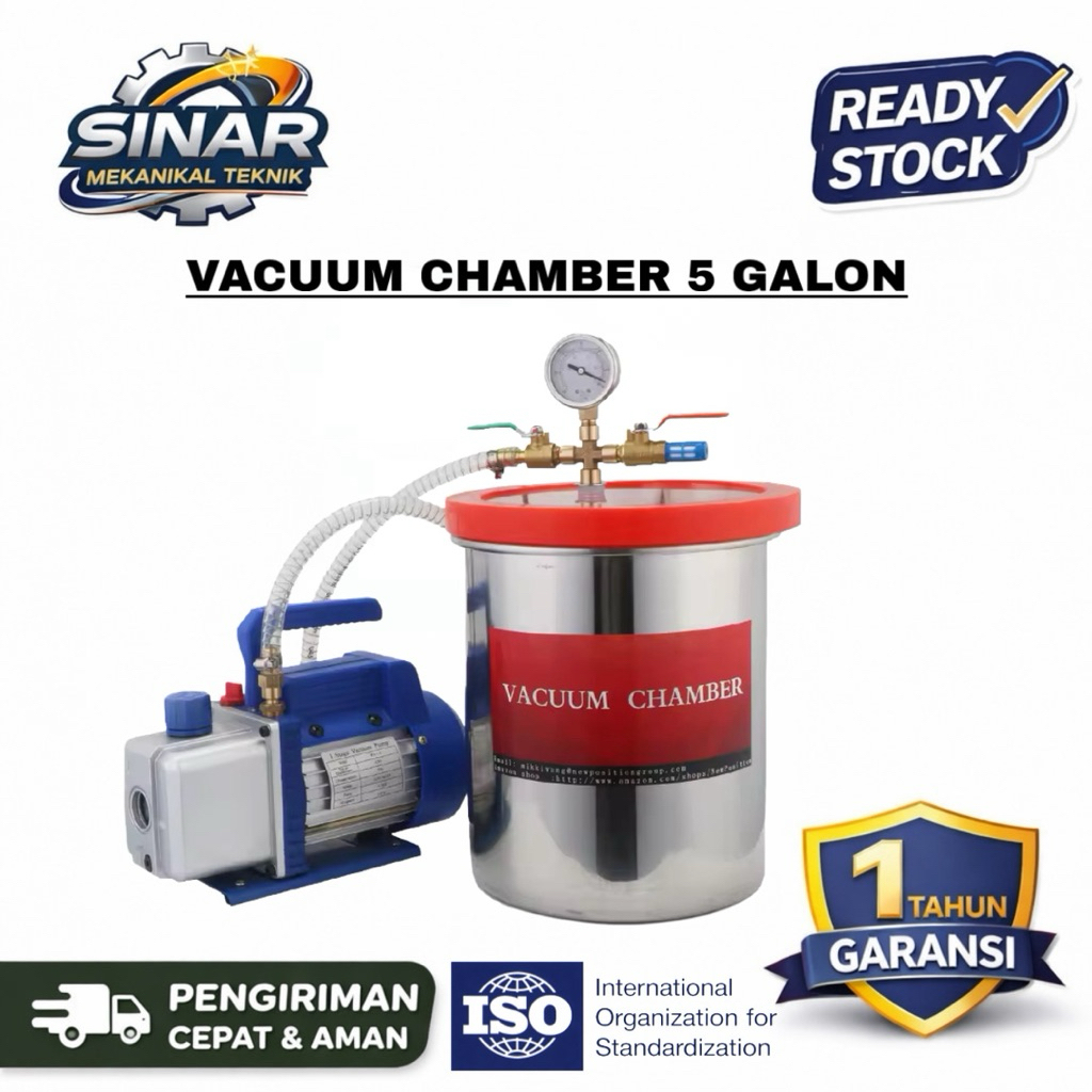 Vacuum Chamber 5 galon + Vacuum Pump 1/2 hp