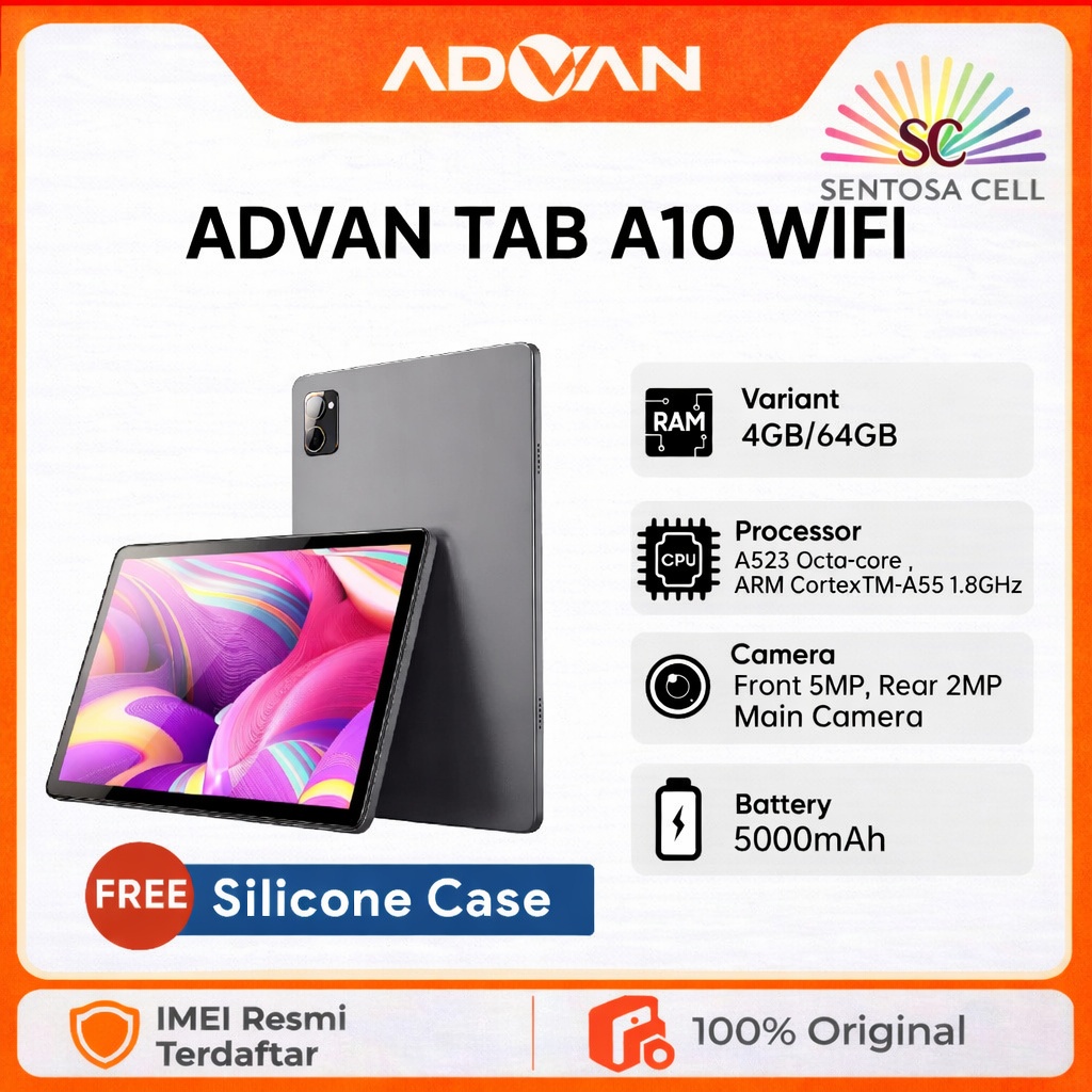 TABLET ADVAN TAB A10 4/64 GARANSI RESMI ADVAN INDONESIAN WIFI ONLY