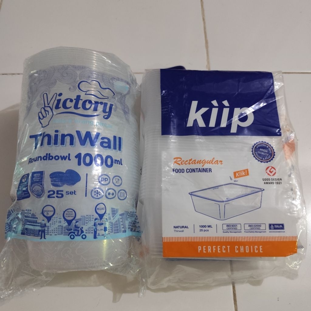 TINWAL BULAT & TINWAL SEGIPANJANG 1000ML isi 25 pcs