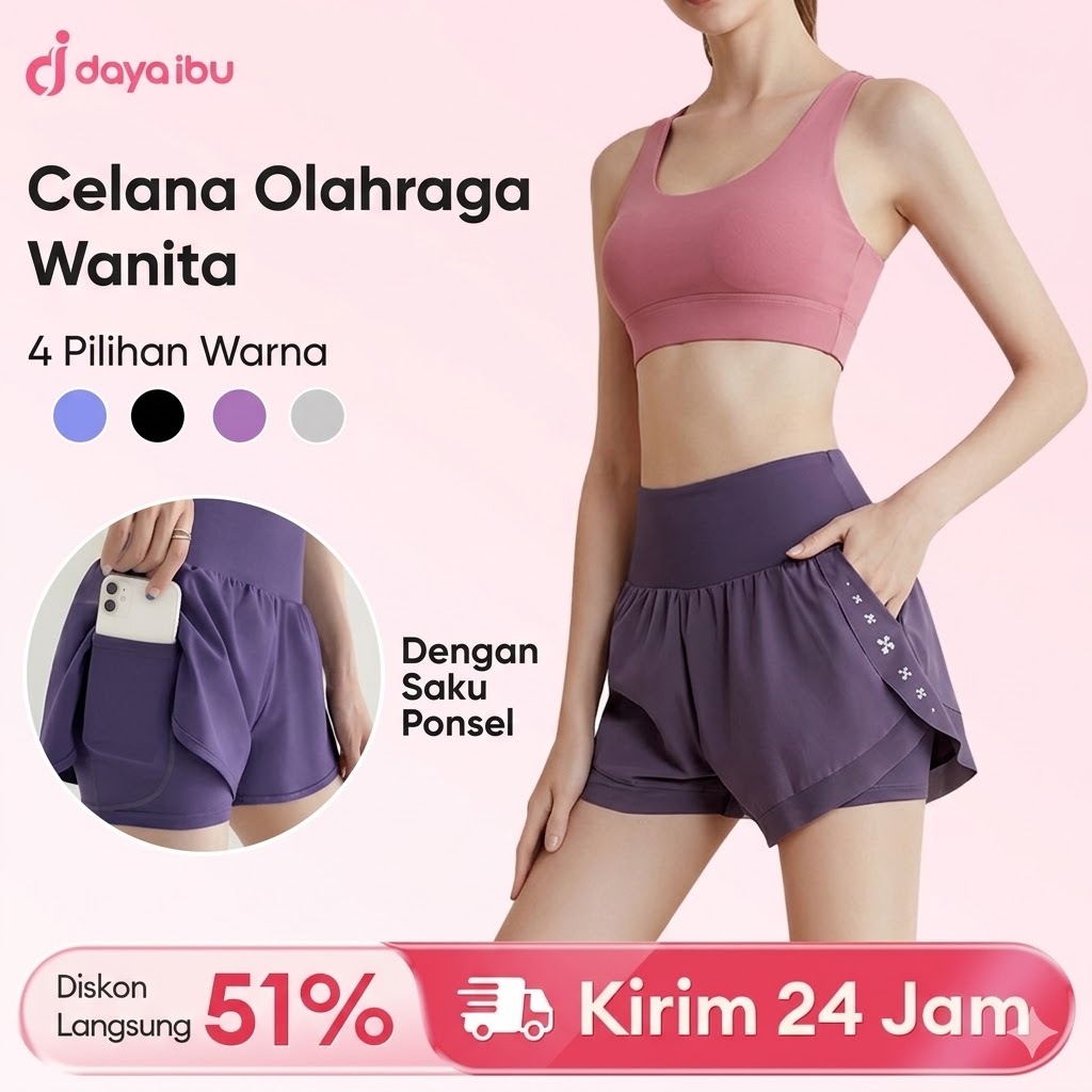 AIMER Celana Olahraga Pendek Wanita Legging Traning Sport Wanita Baju Senam Gym Fitness Yoga C0010G4