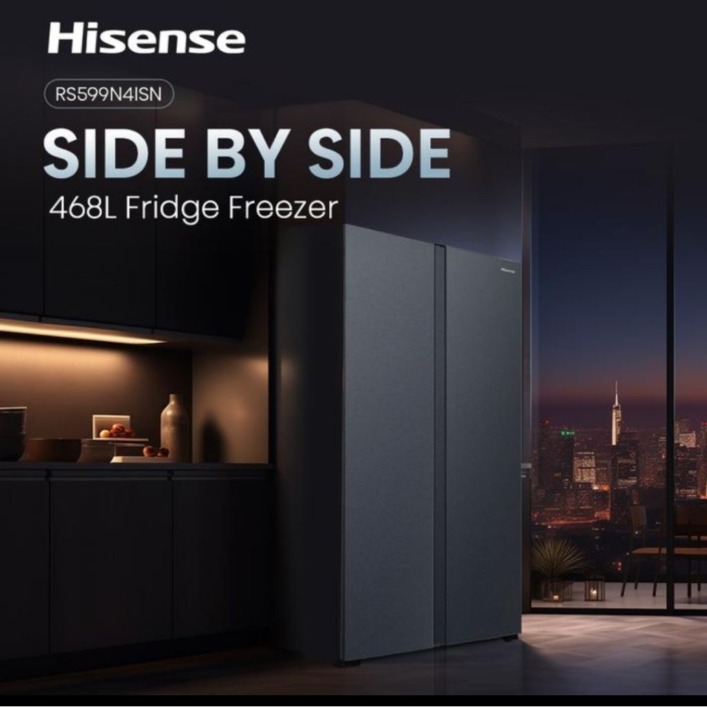 PROMO KULKAS HISENSE SIDE BY SIDE 599 - Khusus Belitung