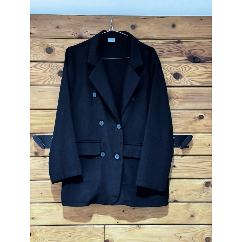 Blazer Wanita Hitam Double Breasted Oversize/ this is april