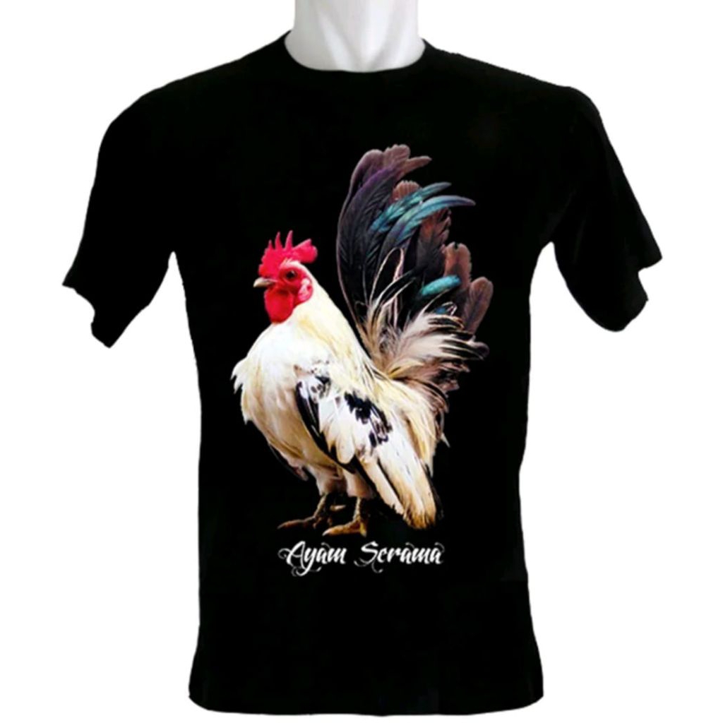 KAOS AYAM SERAMA MOTIF GAMBAR DEPAN