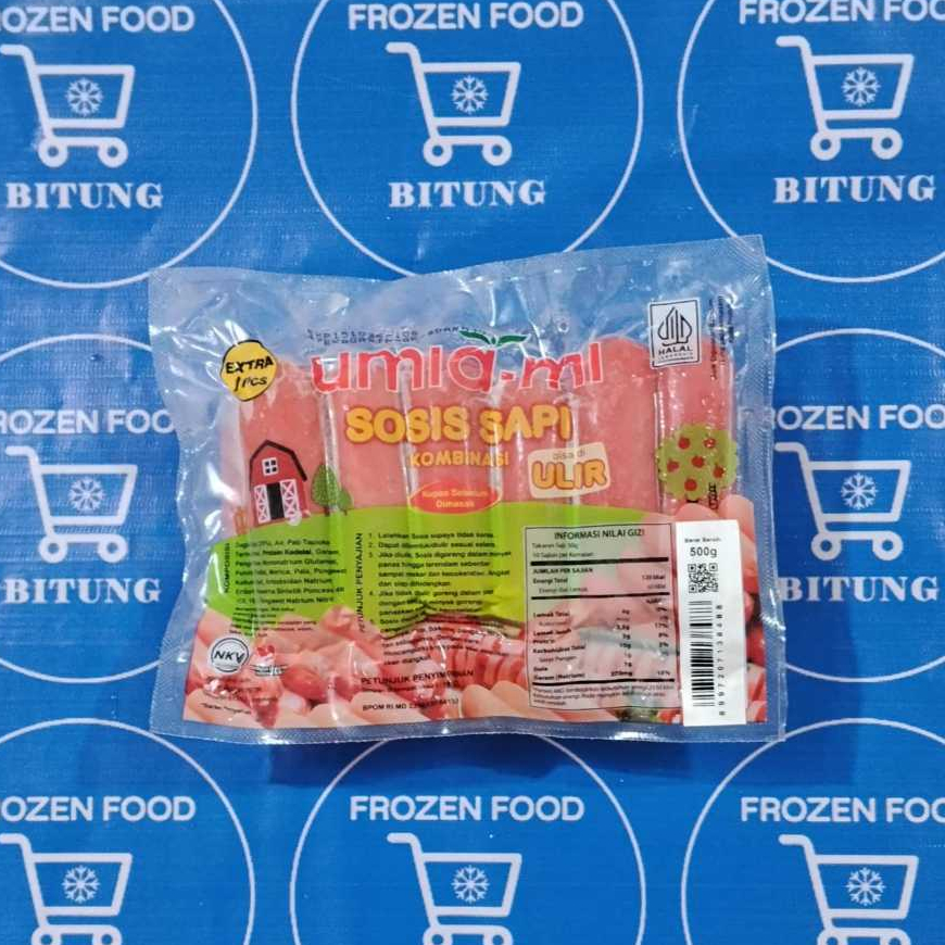 Umiami Sosis Sapi Jumbo isi 12pcs 500gr - Frozen Food Bitung