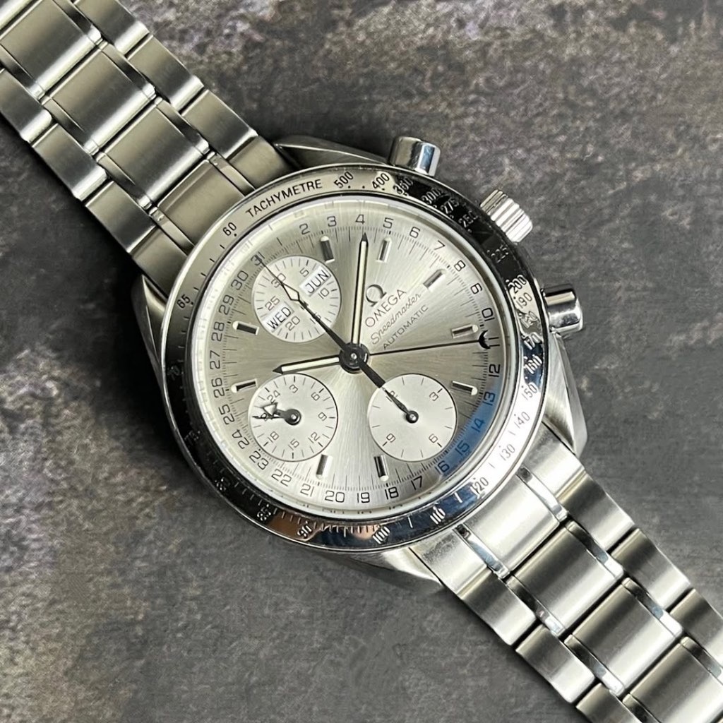 OMEGA Speedmaster Reduced Chrono Chronograph Day Date 39 mm 3523.30.00 White Silver Automatic