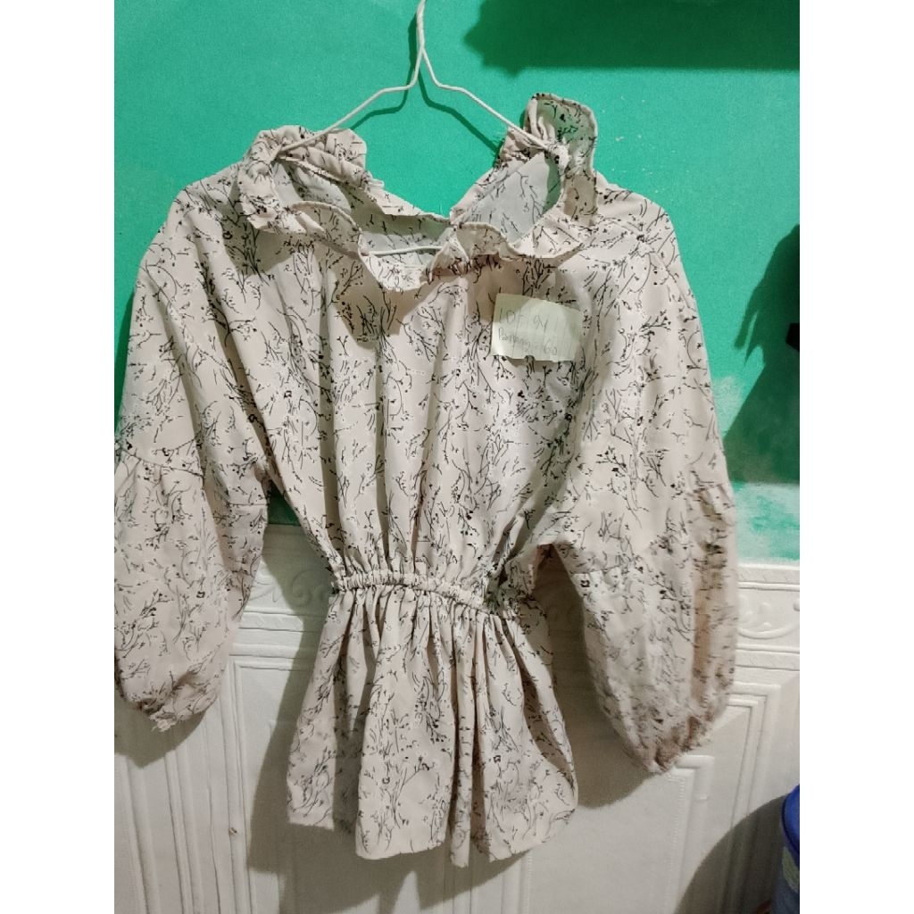 Blouse Wanita Motif Bunga Korea pl