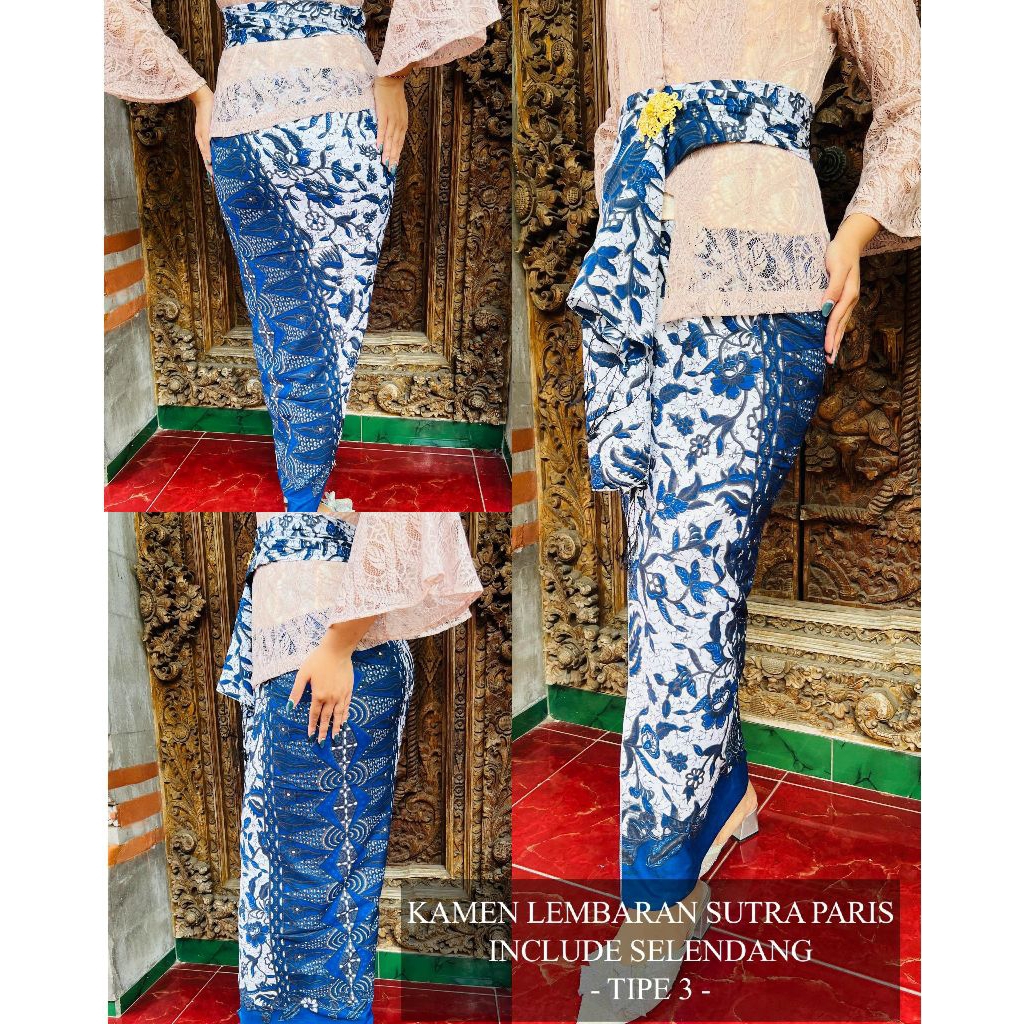 Kamen Sutra Paris Lembaran Set Selendang Premium Terbaru | Endek Bali | Kamen Bali | Kamen Lembaran 