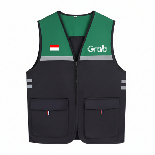 Promo.. rompi grab berkualitas / rompi grab gojek premium / rompi custom