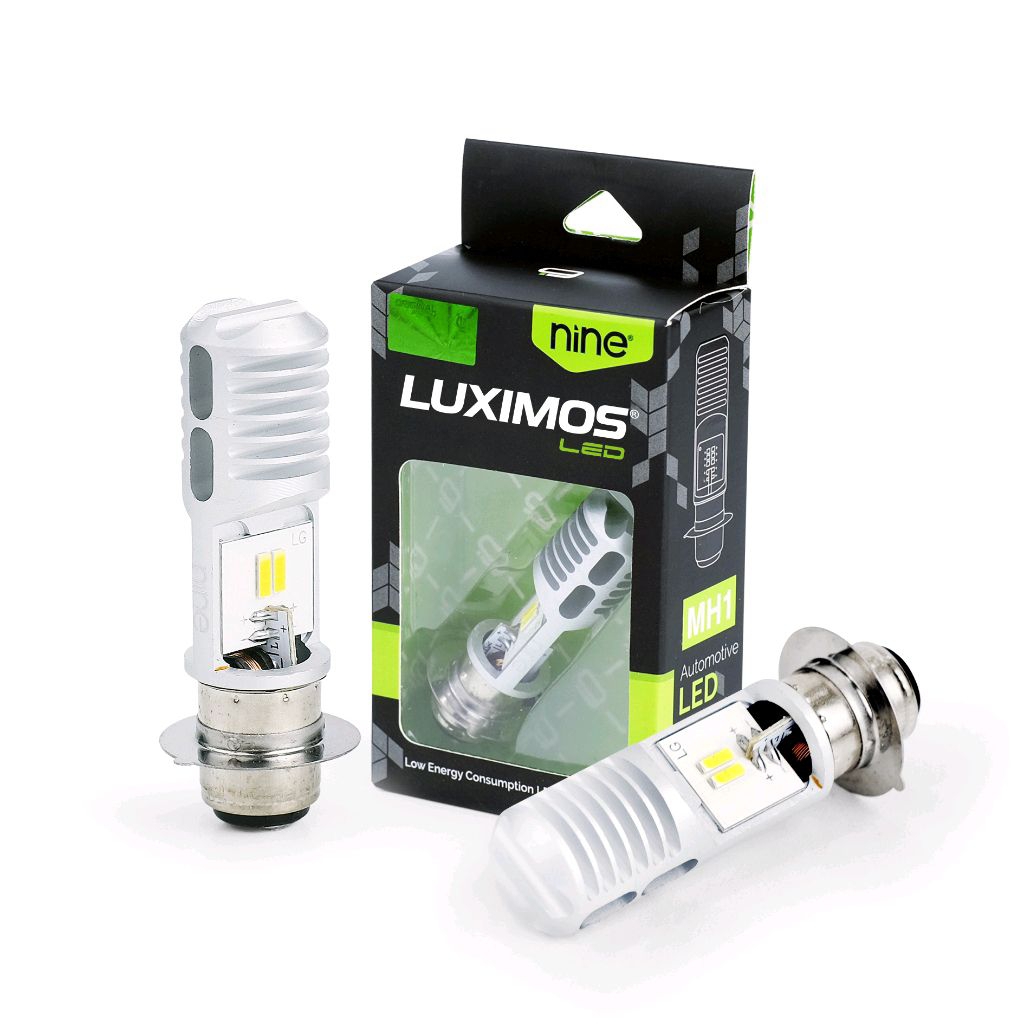 LAMPU LED UTAMA MOTOR BEBEK MATIC AC DC H6 LUXIMOS NINE MH1 15 WATT HI LOW
