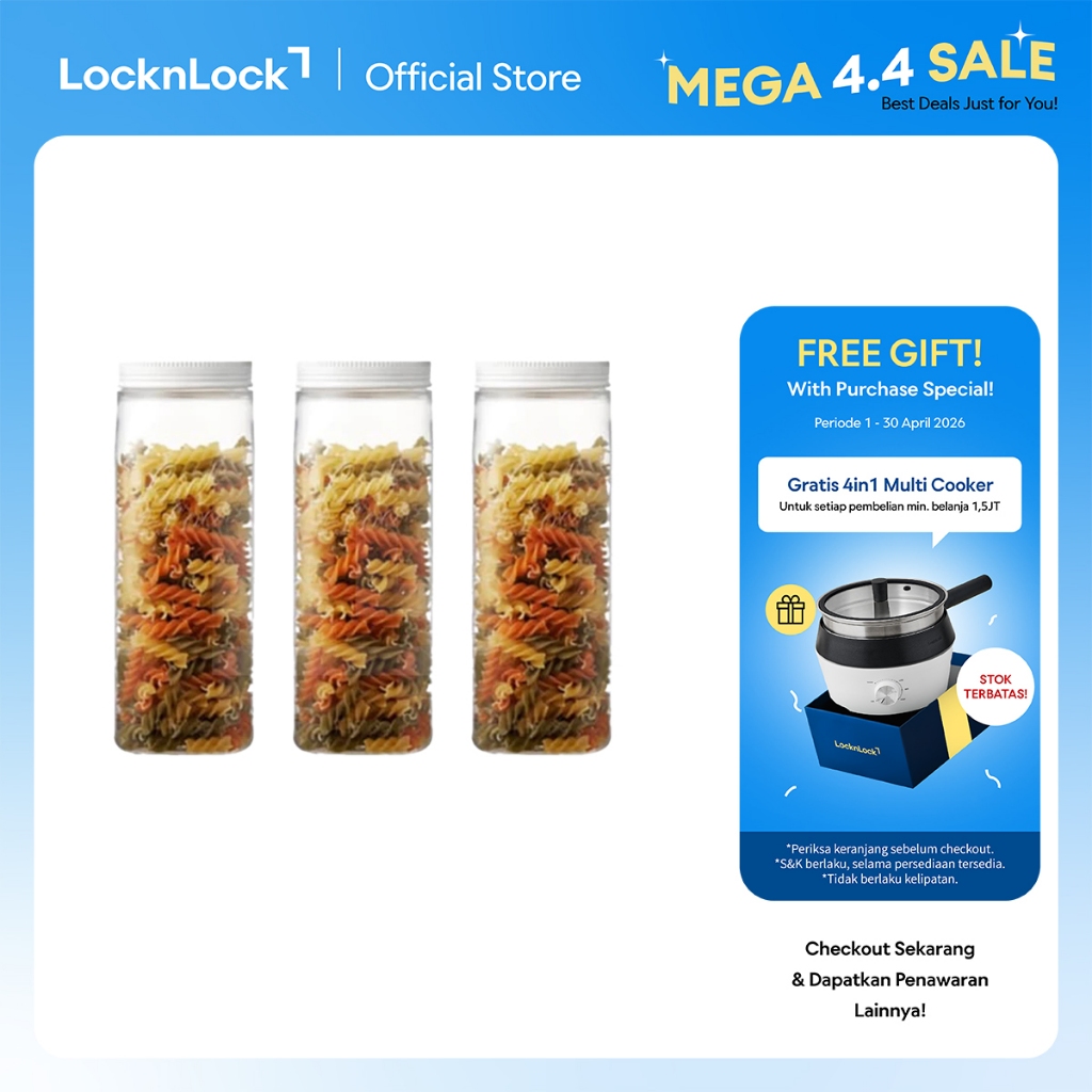 LocknLock - Toples Penyimpan Makanan (Dry Food Canister) Set 3PCS