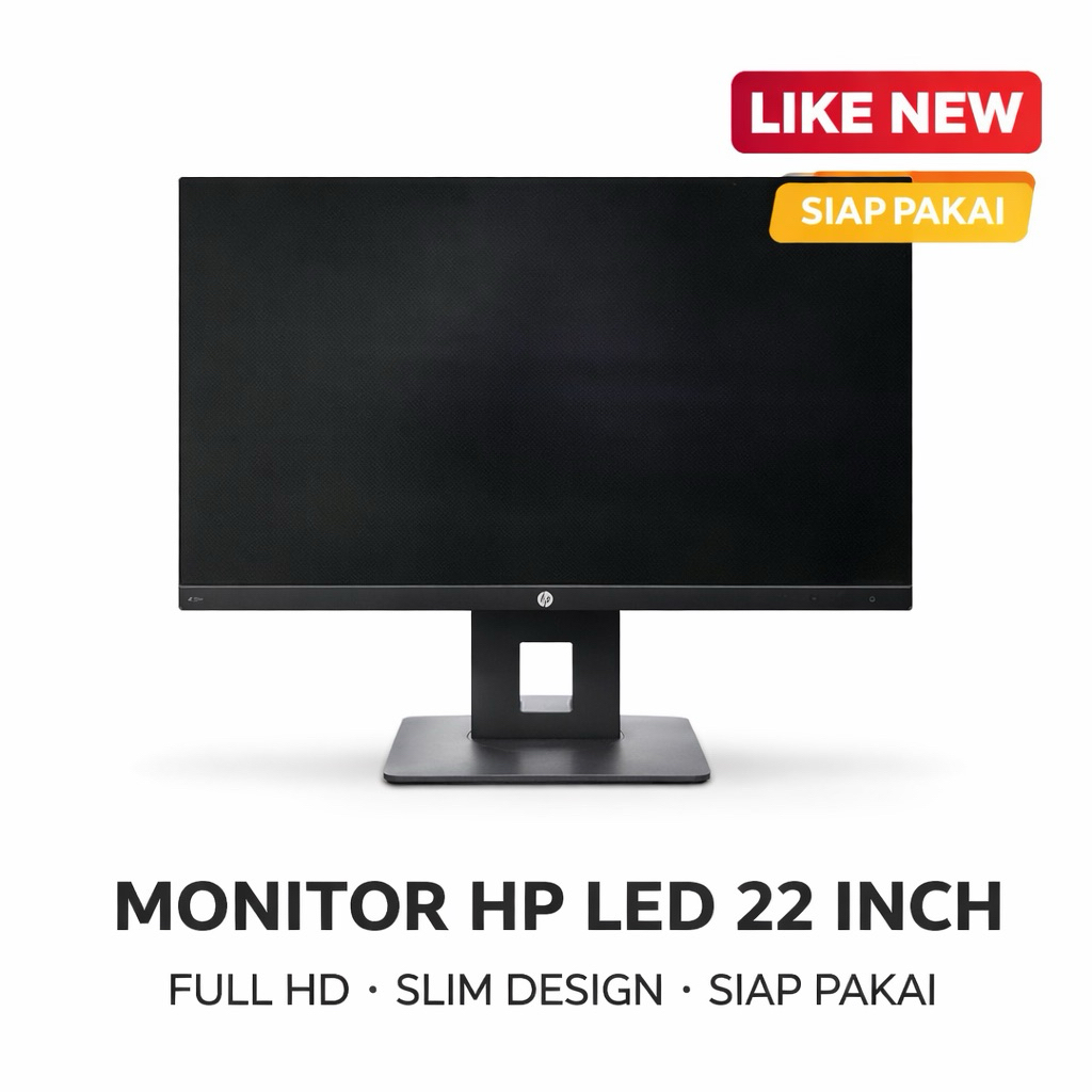 Monitor HP LED 22 Inch Full HD HDMI VGA Bekas Mulus Siap Pakai