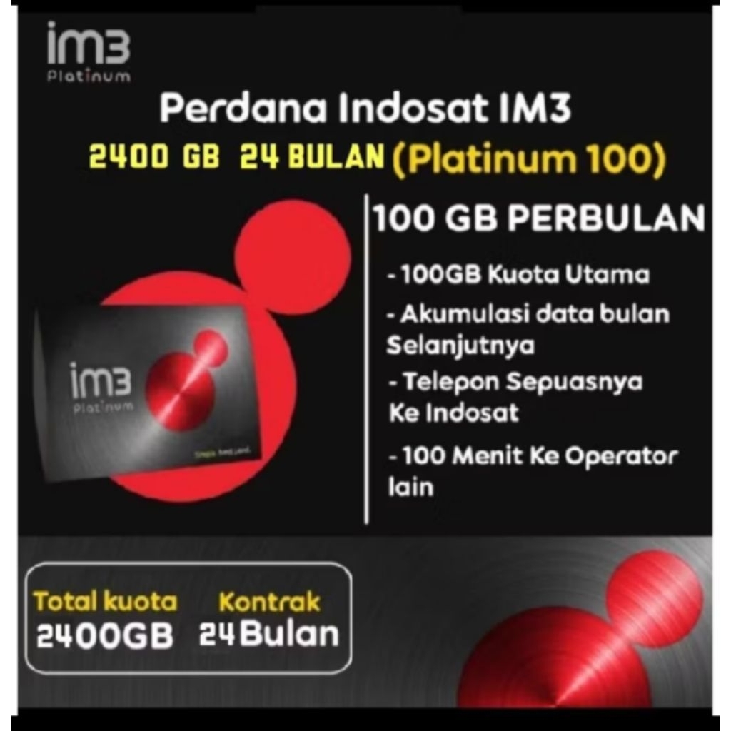 KARTU INDOSAT 2400 GB FULL 24 JAM 24 BULAN /KUOTA UNLIMITED/ PAKET DATA