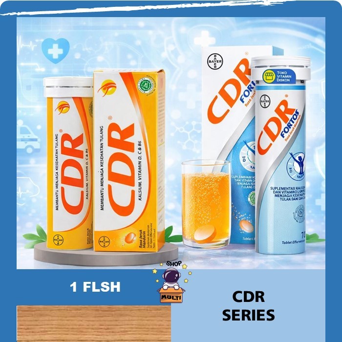 1 PCS CDR EFFERVESCENT / CDR FORTOS RASA JERUK KALSIUM TULANG ISI 10 VITAMIN C / KALSIUM SUPLEMEN IB