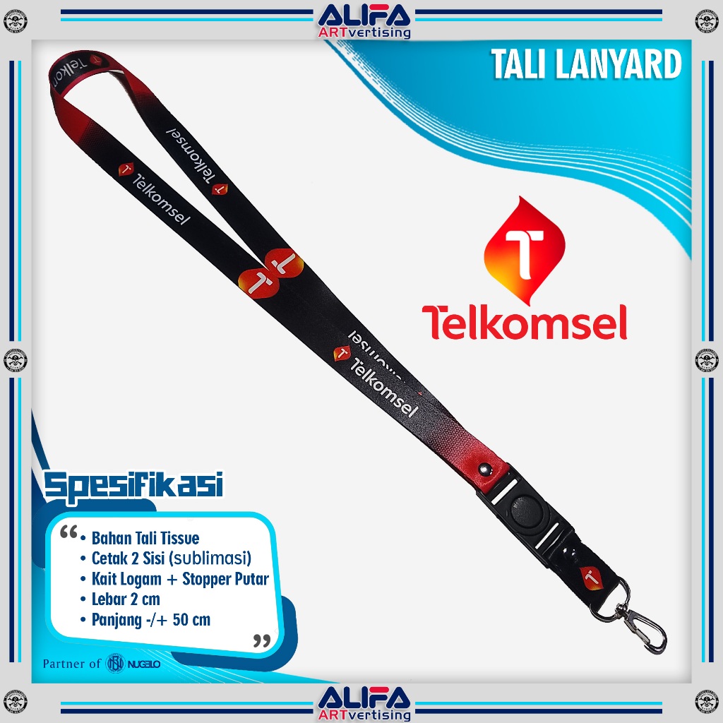 TALI LANYARD GANTUNGAN ID CARD/HP/KUNCI/DLL.. TELKOMSEL