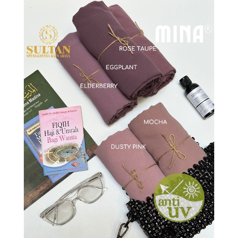 Per50cm Mina Kain Sultan Anti UV UPF 80 Kain Premium Warna s Lebar 145 cm