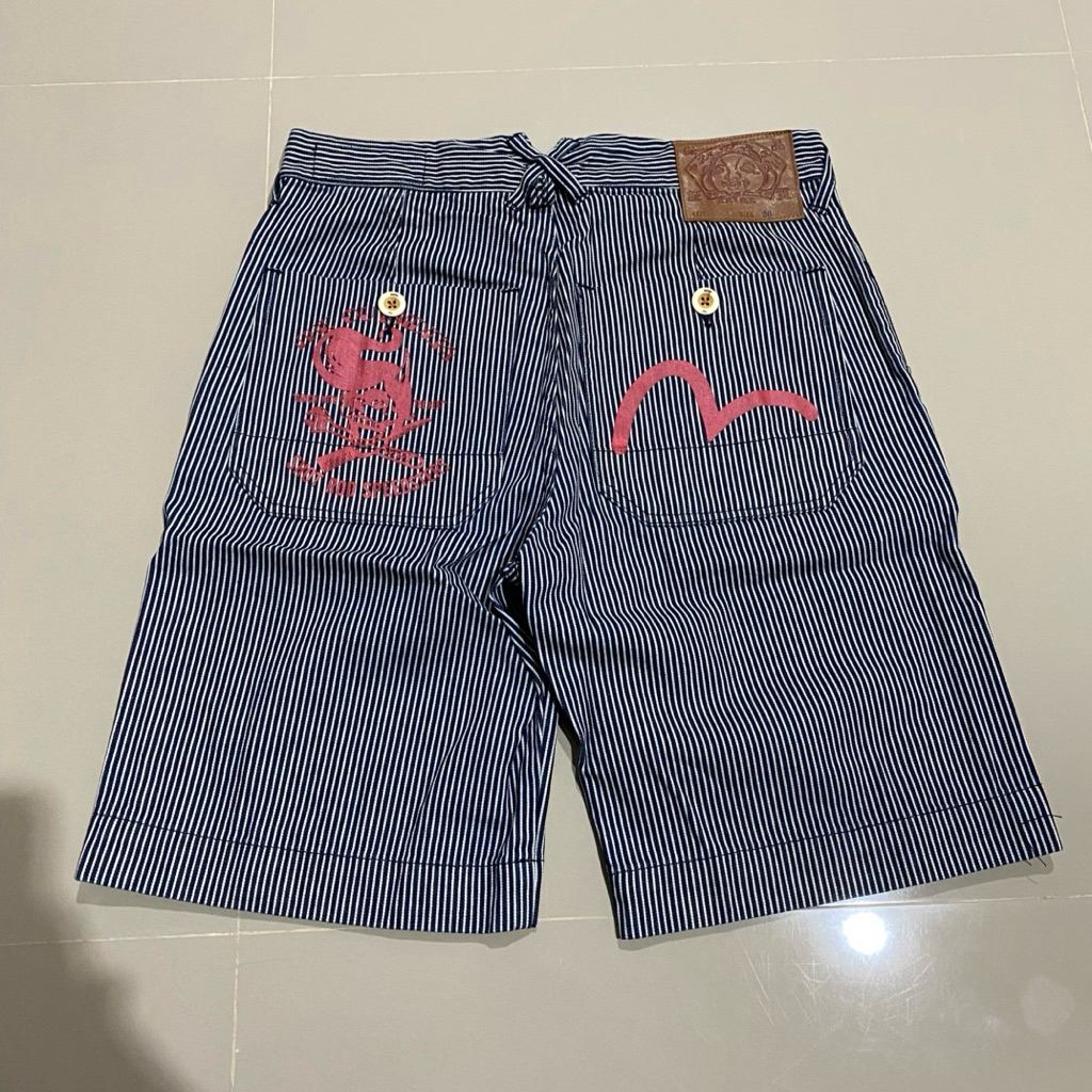 Evisu Jorts Hickory Stripe Short Pants (Blue) Shot Rod Speedsters
