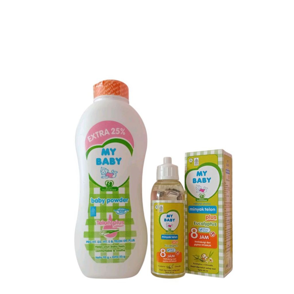 My Baby-Paket Set Minyak Telon Bedak bayi 113gr+60ml-Perawatan Kulit Bayi