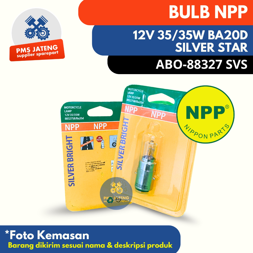NPP Lampu Motor Bohlam Lampu Depan Halogen 12V 35/35W BA20D 88327 SVS