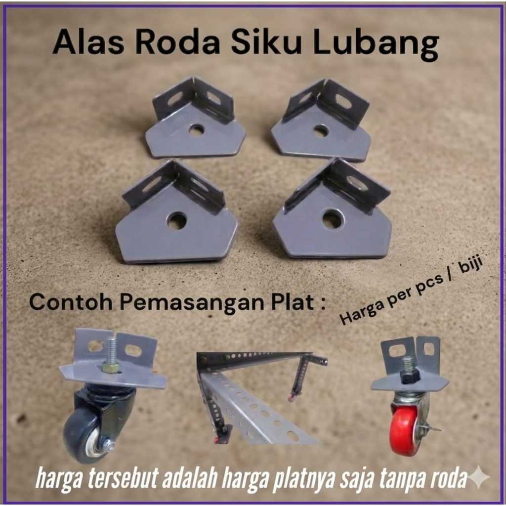Plat Siku Alas Roda untuk Siku Lubang, Kaki Besi, Besi Siku Rak