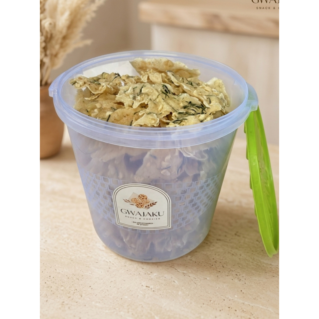 Peyek Toples 5 Liter All Varian Peyek Kacang Daun Jeruk Kacang Hijau 500 gram Gurih | Gwajaku