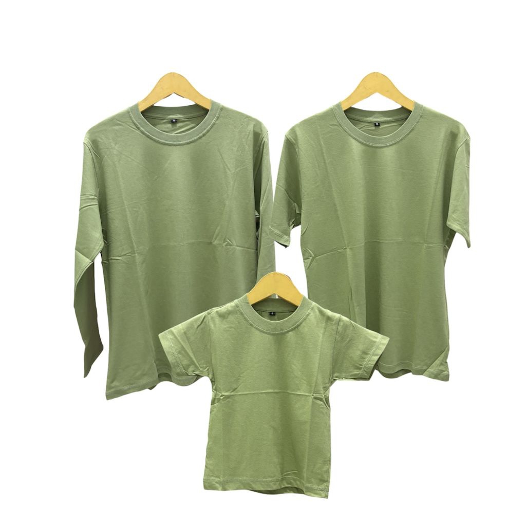 Kaos Polos Green Sage Cotton Combet 30s Unisex Pria Wanita