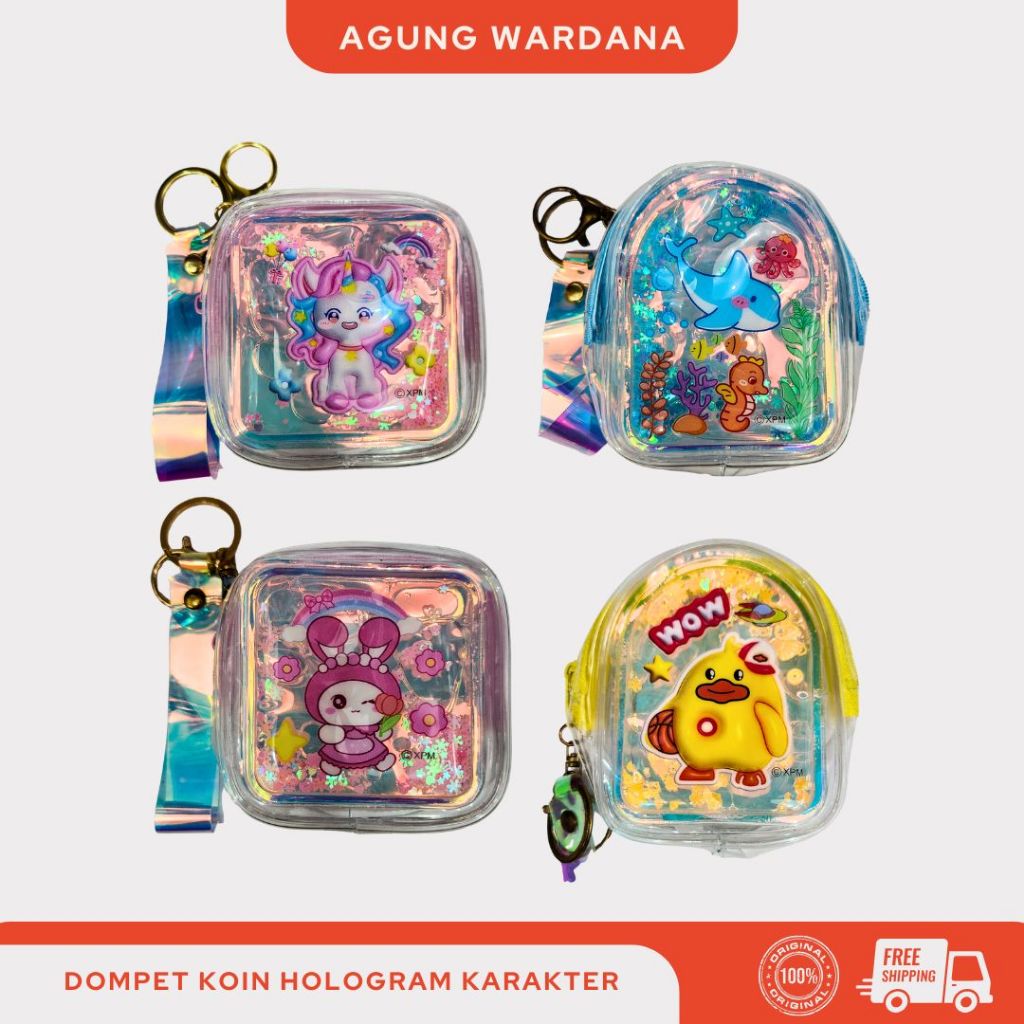 DOMPET KOIN MINI HOLOGRAM KARAKTER LUCU