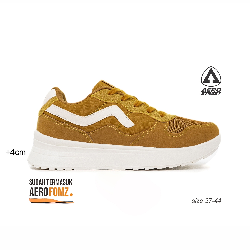 Aerosteet 37-44 Massive Evo Natural Mustard Emas - Sepatu Sneakers Casual