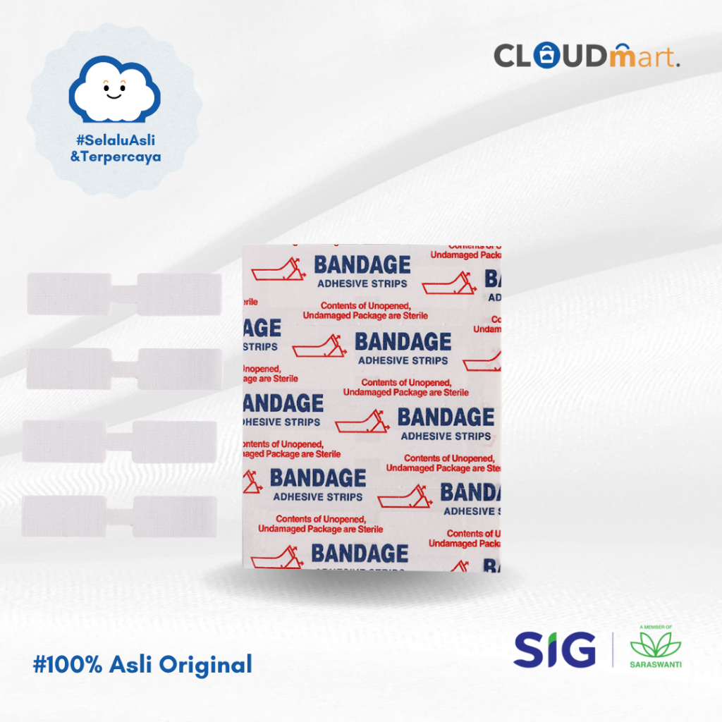 Bandage Tape Strip Isi 10 - Plaster Elastis Luka Ringan - Anti Air - Plaster Nyaman - Plaster Aman- 